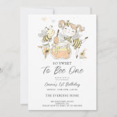 Invitation Sweet To Bee One Honey 1er anniversaire (Devant)