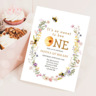 Invitation Sweet to Bee One mignon fille miel premier anniver