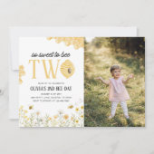 Invitation Sweet to Bee Two Bee 2nd Birthday Photo (Devant)