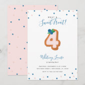 Invitation Sweet Treat Quatrième anniversaire (Devant / Derrière)
