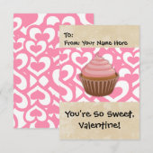 Invitation Sweet Valentine Cupcake (Devant / Derrière)