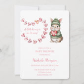 Invitation Sweet Watercolor Bunny Baby Shower (Devant)