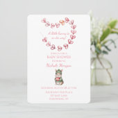 Invitation Sweet Watercolor Bunny Baby Shower  (Debout devant)