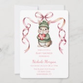 Invitation Sweet Watercolor Bunny Baby Shower  (Devant)