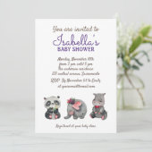 Invitation Sweet Watercolor Safari Animaux Baby shower (Debout devant)