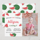 Invitation Sweet Watermelon à n'importe quel âge Photo d'anni (Devant / Derrière)