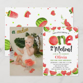 Invitation Sweet Watermelon Anniversaire 1er anniversaire de  (Devant / Derrière)