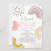 Invitation Sweet Watermelon Boho Baby shower Drive-by (Devant)