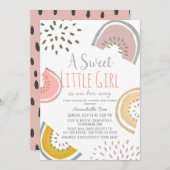Invitation Sweet Watermelon Boho Baby shower virtuel (Devant / Derrière)