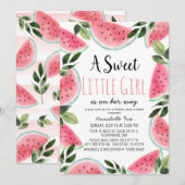 Invitation Sweet Watermelon Watercolor Baby shower virtuel (Devant / Derrière)