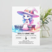 Invitation Sweet Whimsical Wizard Birthday (Debout devant)