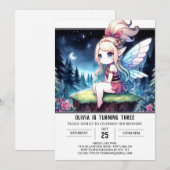 Invitation Sweet Whimsy Fairy Anniversaire (Devant / Derrière)