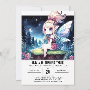 Invitation Sweet Whimsy Fairy Anniversaire