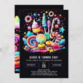 Invitation Sweet Wonderland Fête Anniversaire (Devant / Derrière)