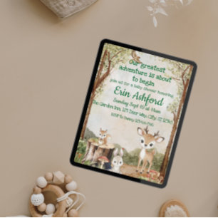 Invitation Sweet Woodland Animal Adventure commence le Baby s