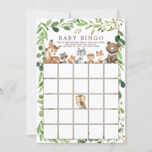 Invitation Sweet Woodland Animaux BINGO Baby shower Jeu