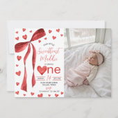 Invitation Sweetheart 1st Birthday Photo Invite (Devant)