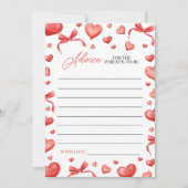 Invitation Sweetheart Baby Shower Advice Card (Devant)