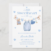 Invitation Sweetheart  blue Boy baby shower (Devant)