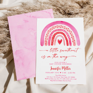 Invitation Sweetheart Boho Rainbow Hearts Baby shower
