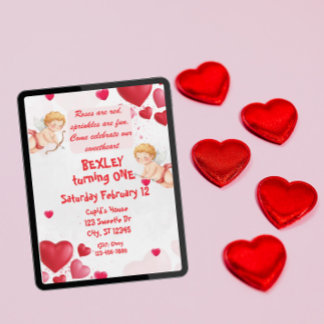 Invitation Sweetheart & Cupids 1er Anniversaire