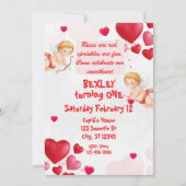 Invitation Sweetheart & Cupids 1st Birthday (Devant)