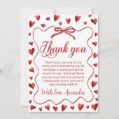 Invitation Sweetheart First Birthday Thank You Card (Devant)