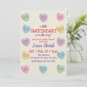 Invitation Sweetheart on the Way, Candy Baby Shower (Debout devant)