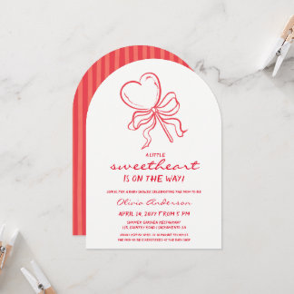 Invitation Sweetheart pinstripes lollypop Baby Shower