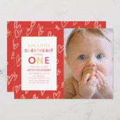 Invitation Sweetheart Red Valentine's Day 1er anniversaire Ph (Devant / Derrière)