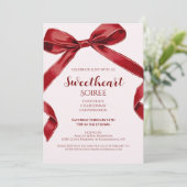 Invitation Sweetheart Soiree Elegant Bow Valentines Day Party (Debout devant)