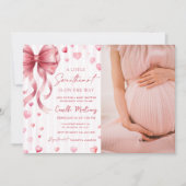 Invitation Sweetheart Valentine Bow Baby Shower Photo (Devant)