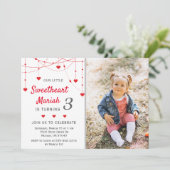 Invitation Sweetheart Valentine Fille Anniversaire Photo (Debout devant)