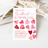 Invitation Sweetheart Valentine Hearts 1er anniversaire