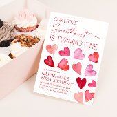 Invitation Sweetheart Valentine Hearts 1er anniversaire