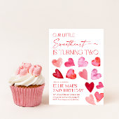 Invitation Sweetheart Valentine Hearts 2e anniversaire