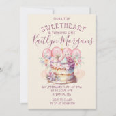 Invitation Sweetheart Valentine’s First Birthday Photo (Devant)