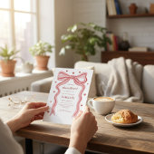 Invitation Sweetheart Watercolor Bow First Birthday QR Code I