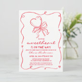 Invitation Sweetheart whimsical lollypop Baby Shower (Debout devant)