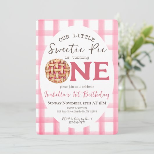 Invitation Sweetie Pie 1er anniversaire (Debout devant)