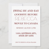 Invitation Swing By and Say Goodbye Go Away Farewell Party (Devant)