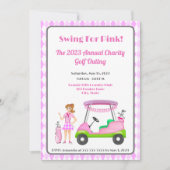 Invitation Swing For Pink Golf Outing Sensibilisation au Canc (Devant)