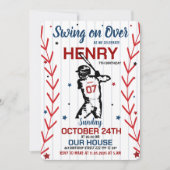 Invitation Swing on Over | Fête d'anniversaire de baseball (Devant)