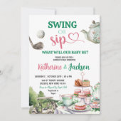 Invitation Swing ou Sip Par-Tea Golf Baby Genre Revela (Devant)