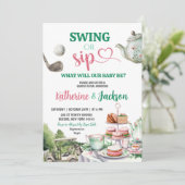 Invitation Swing ou Sip Par-Tea Golf Baby Genre Revela (Debout devant)
