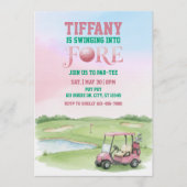 Invitation Swinging Into Fore, Pink Golf 4th Birthday (Devant)