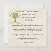 Invitation Swirl Tree Roots Antiqued Family Reunion Custom In (Devant)