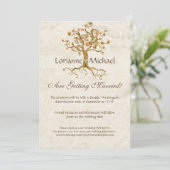 Invitation Swirl Tree Roots Antiquité Parchemin Mariage Enreg (Debout devant)