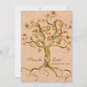 Invitation Swirl Tree Roots Antiquité Parchemin Mariage Enreg (Dos)