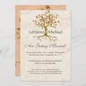 Invitation Swirl Tree Roots Antiquité Parchemin Mariage Enreg (Devant / Derrière)